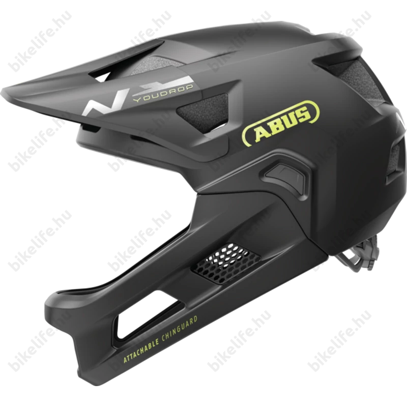 ABUS kerékpáros gyerek sisak YouDrop FF fullface S 48-55 cm fekete színben
