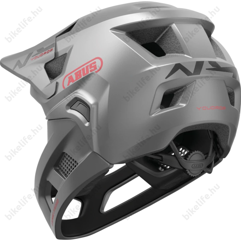 ABUS kerékpáros gyerek sisak YouDrop FF fullface S 48-55 cm titan silver színben