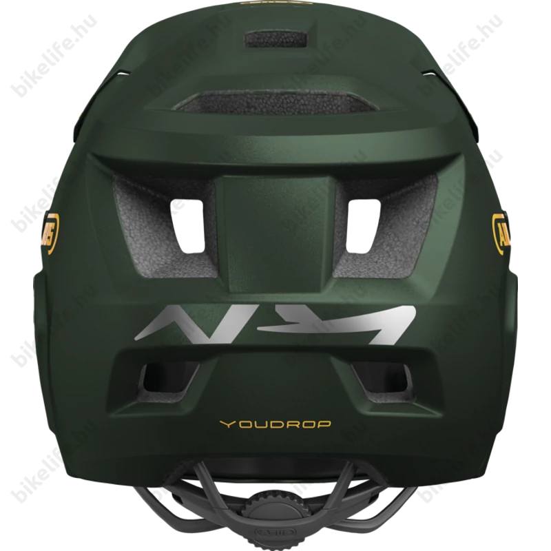 ABUS kerékpáros gyerek sisak YouDrop FF fullface S 48-55 cm moss green színben