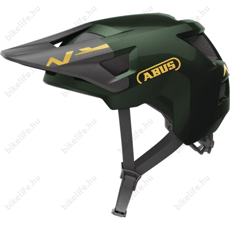 Abus Youdrop extravagány kerékpáros sportsisak ifjaknak moss green S-es méret 48-55 cm fejkerületre