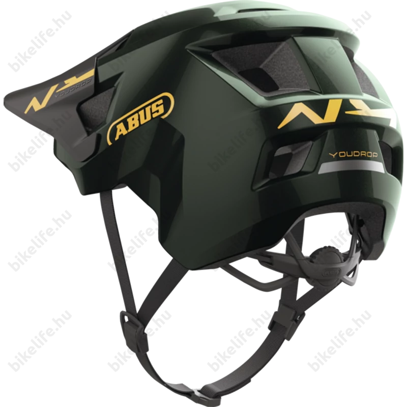 Abus Youdrop extravagány kerékpáros sportsisak ifjaknak moss green S-es méret 48-55 cm fejkerületre