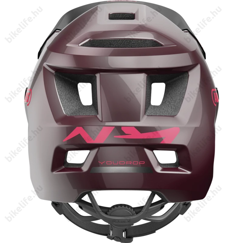 Abus Youdrop extravagány kerékpáros sportsisak ifjaknak maple red S-es méret 48-55 cm fejkerületre