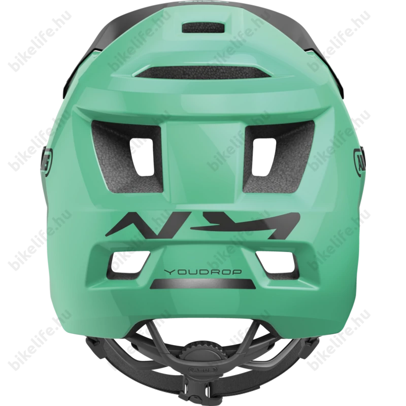 Abus Youdrop extravagány kerékpáros sportsisak ifjaknak salvia green S-es méret 48-55 cm fejkerületre