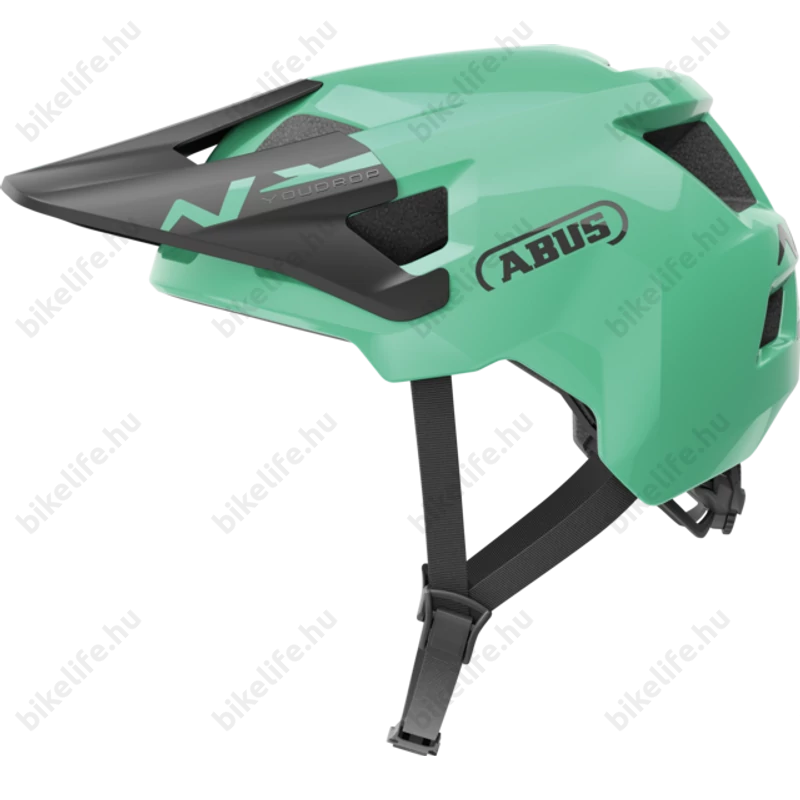 Abus Youdrop extravagány kerékpáros sportsisak ifjaknak salvia green S-es méret 48-55 cm fejkerületre