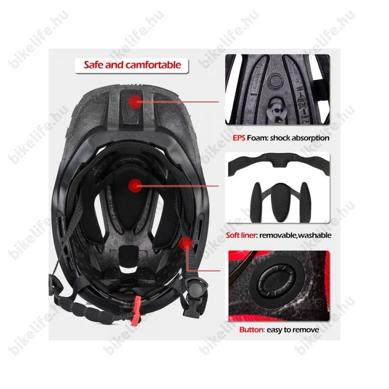 RockBros Full Face gyerek bukósisak fekete/kék/narancs M 53-58cm