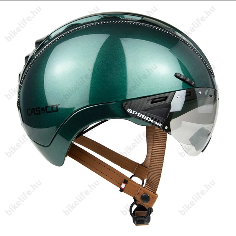 Casco Roadster Plus kerékpáros bukósisak Speedmask lencsével Boulevard Green M-es (55-57cm fejkerület)