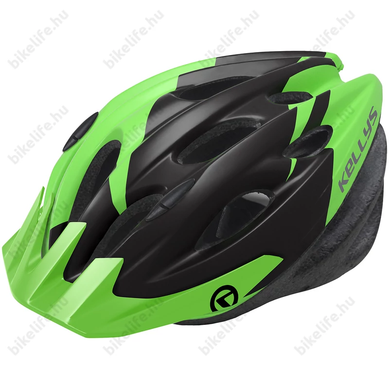 Kellys KLS Blaze kerékpáros bukósisak fekete/zöld S/M-es 54-57cm