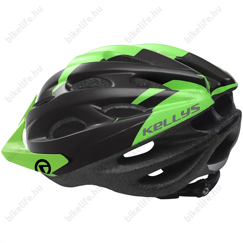 Kellys KLS Blaze kerékpáros bukósisak fekete/zöld S/M-es 54-57cm
