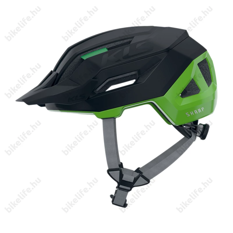 Kellys Sharp kerékpáros bukósisak Black/Green M/L