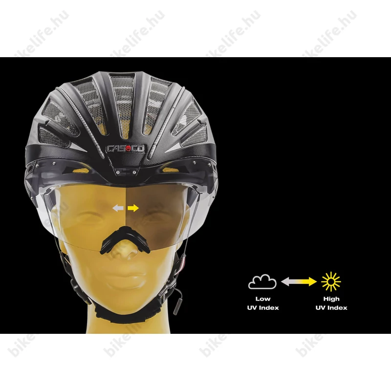 Casco Speedairo 2 RS országúti bukósisak Vautron (fényre sötétedő) lencsével, fekete M 54-59cm