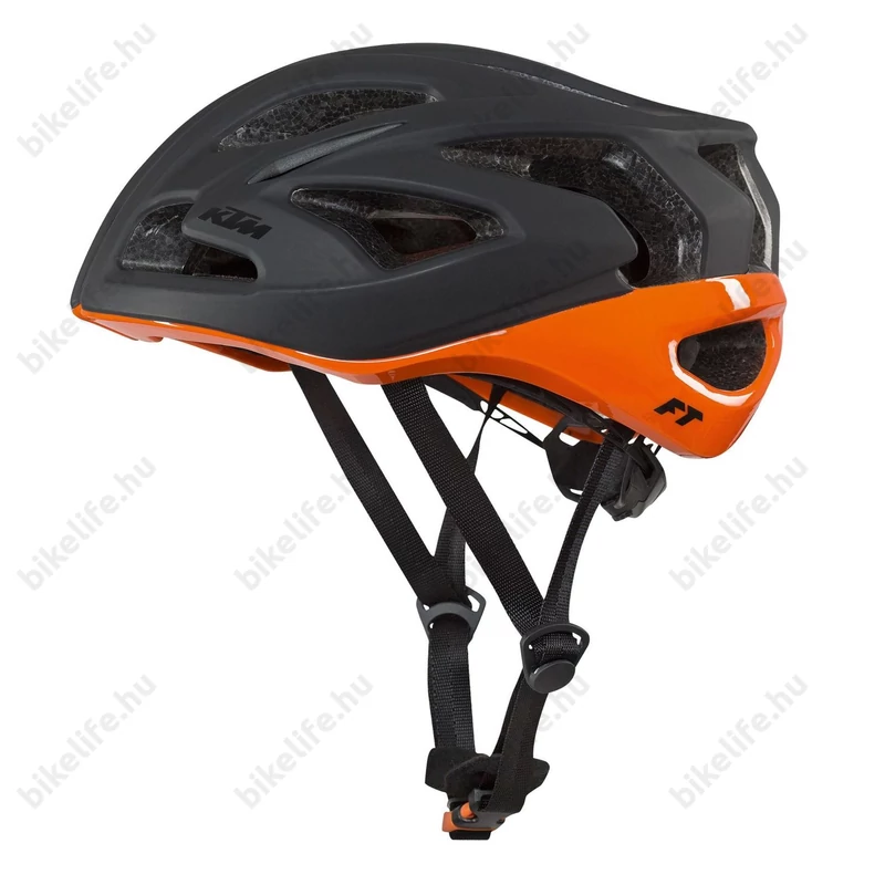 KTM Factory Team kerékpáros bukósisak mattfekete/narancs 58-61cm