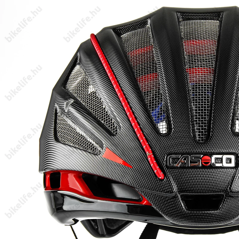 Casco SpeedAiro 2 kerékpáros bukósisak fekete/piros, S-es méret (52-56cm fejkerület)