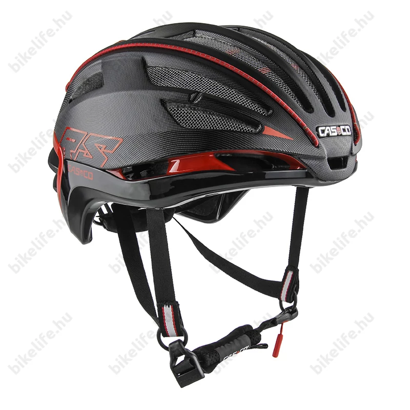 Casco SpeedAiro 2 kerékpáros bukósisak fekete/piros, L-es méret (59-62cm fejkerület)