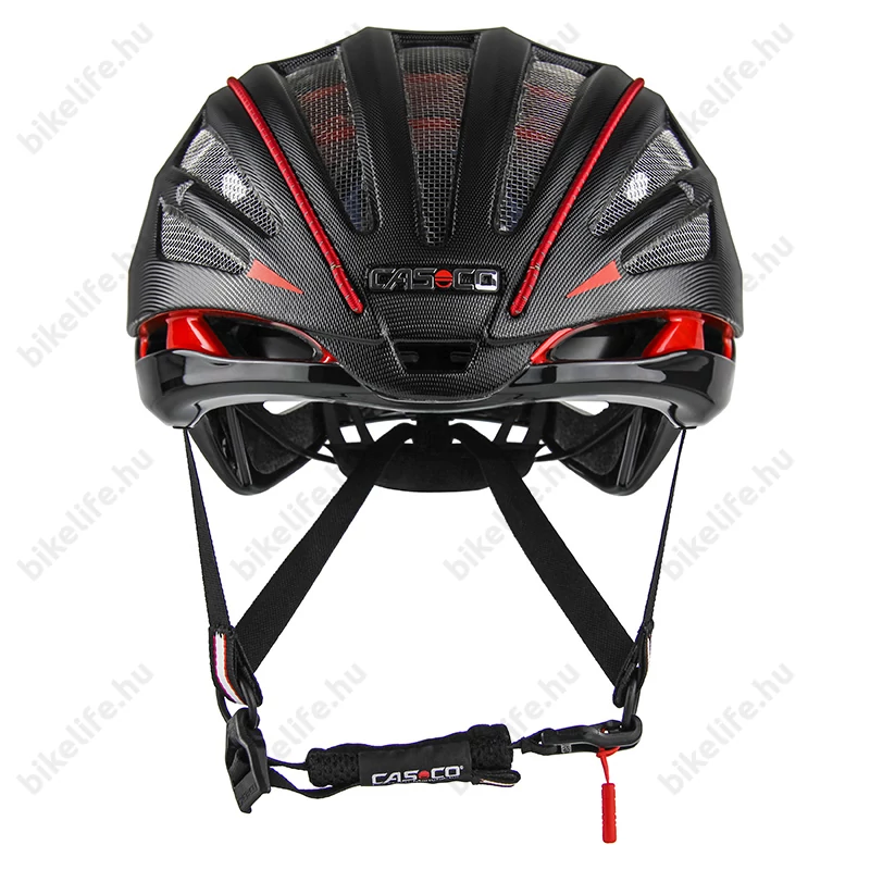 Casco SpeedAiro 2 kerékpáros bukósisak fekete/piros, L-es méret (59-62cm fejkerület)
