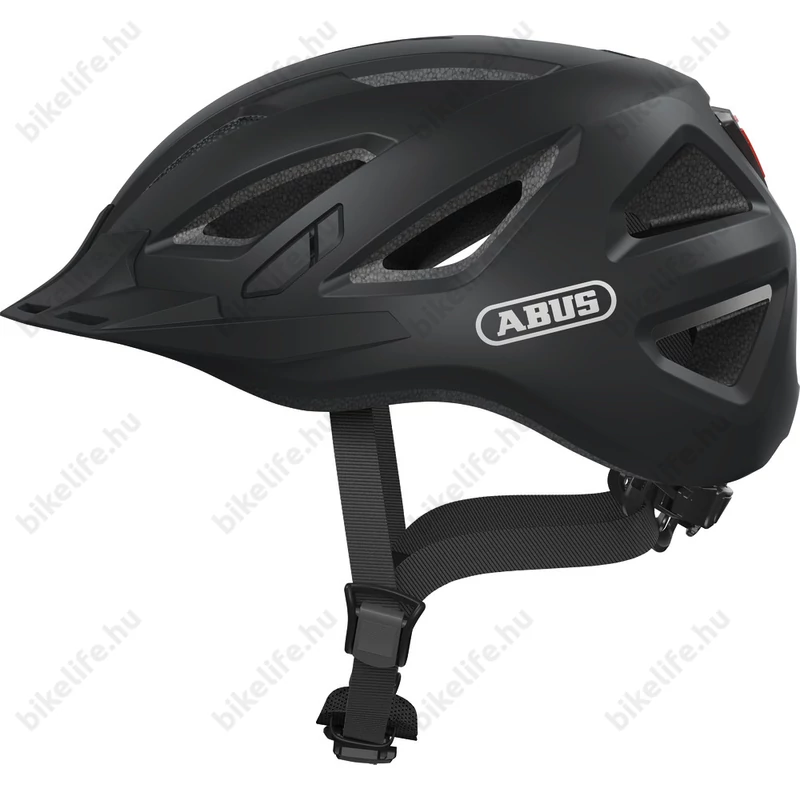 Abus Urban-I Signal kerékpáros bukósisak villogóval L fekete 56-61cm