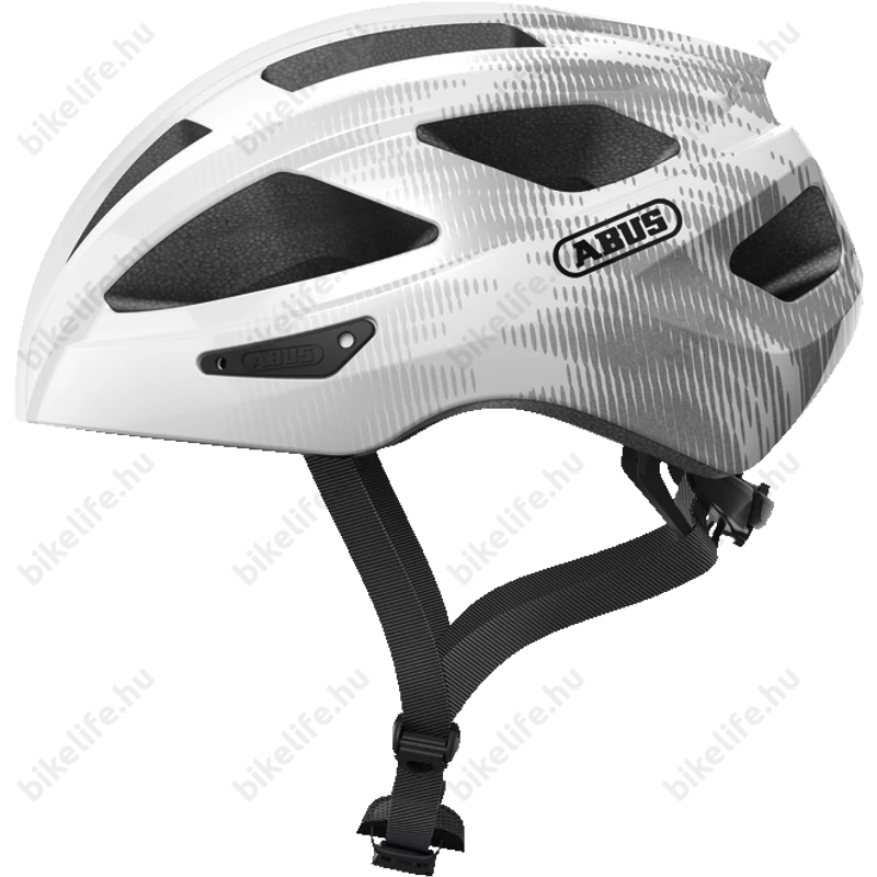 Abus Macator kerékpáros szabadidő bukósisak fehér/ezüst S, (51-55cm fejkerülethez)