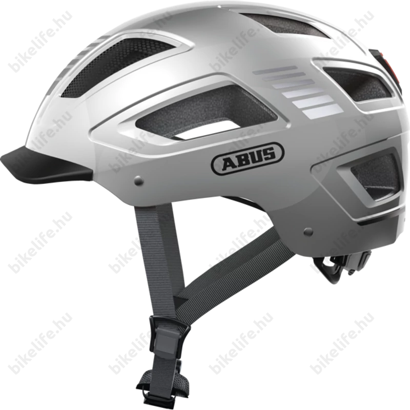 Abus Hyban 2.0 kerékpáros bukósisak beépített villogóval szürke M-es 52-58cm