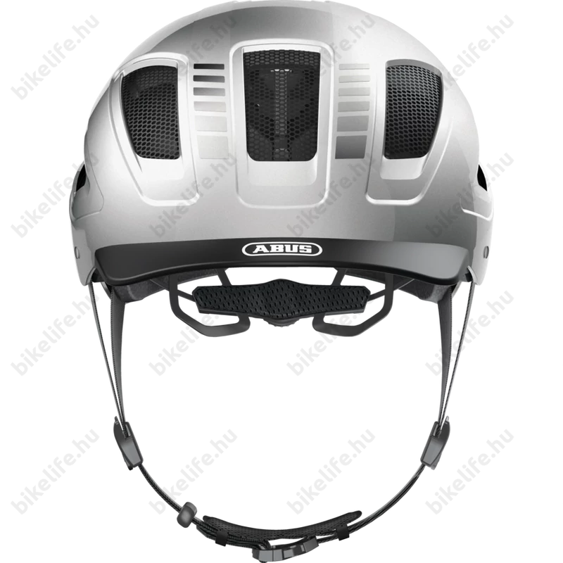 Abus Hyban 2.0 kerékpáros bukósisak beépített villogóval szürke M-es 52-58cm