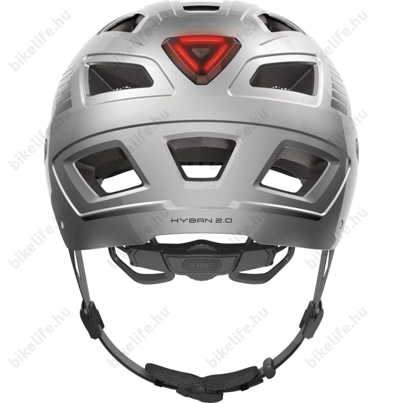Abus Hyban 2.0 kerékpáros bukósisak beépített villogóval szürke L-es 58-61cm