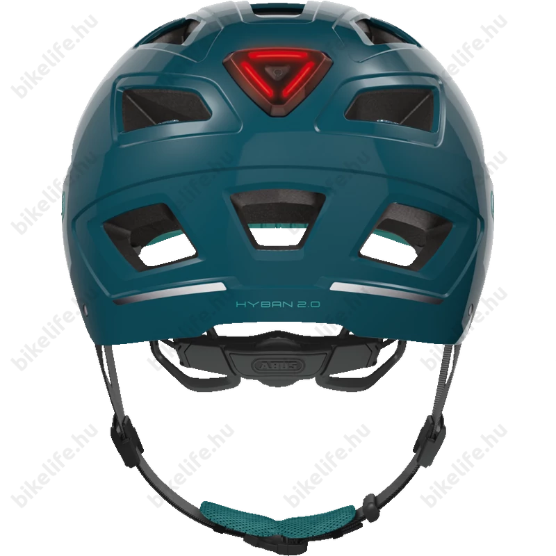 Abus Hyban 2.0 kerékpáros bukósisak beépített villogóval core zöld L, 56-61cm