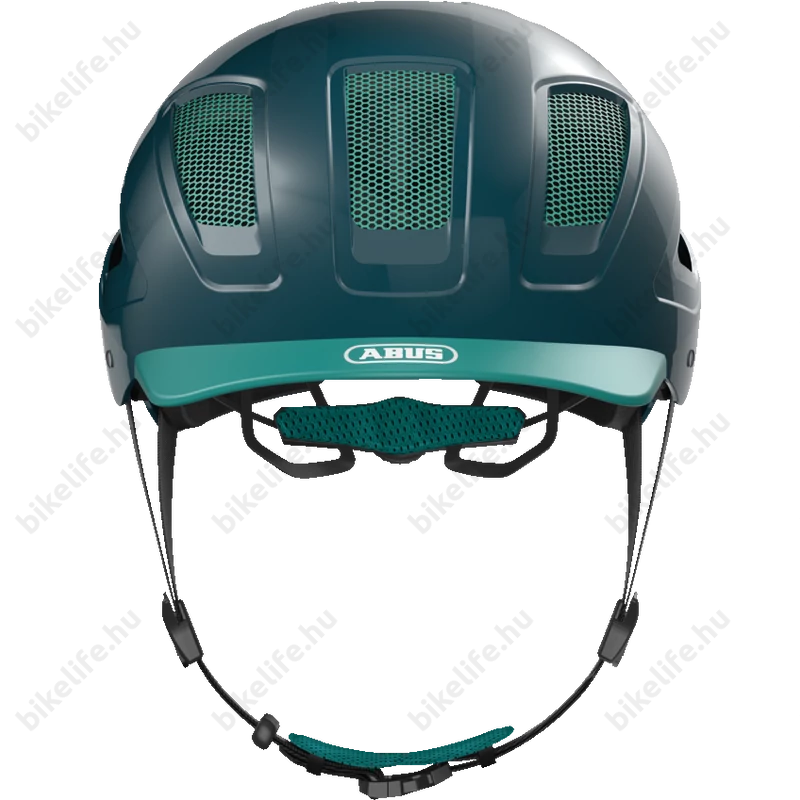 Abus Hyban 2.0 kerékpáros bukósisak beépített villogóval core zöld M, 52-58cm