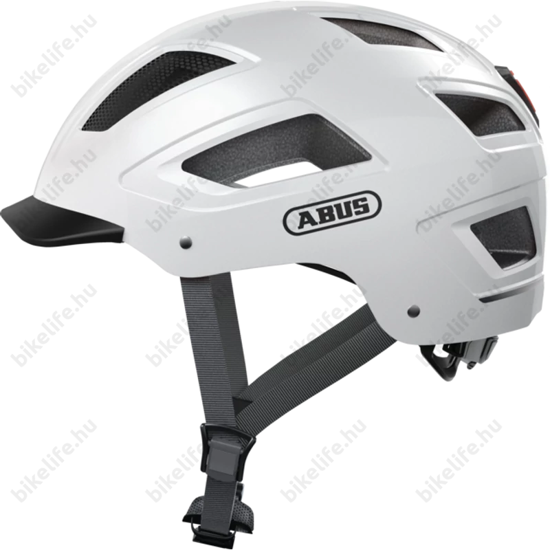 Abus Hyban 2.0 kerékpáros bukósisak beépített villogóval fehér L-es (58-61cm)