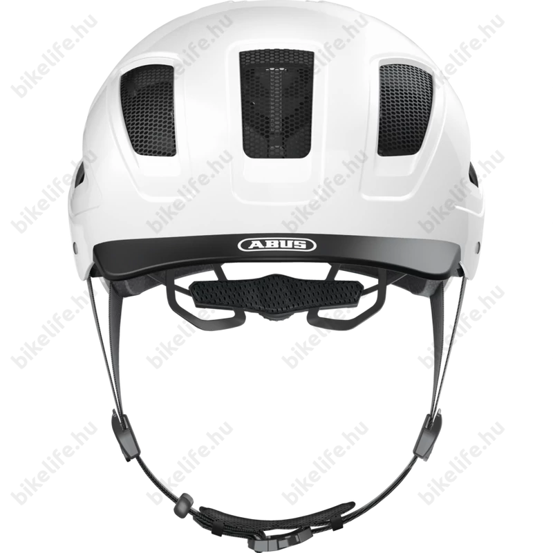 Abus Hyban 2.0 kerékpáros bukósisak beépített villogóval fehér L-es (58-61cm)