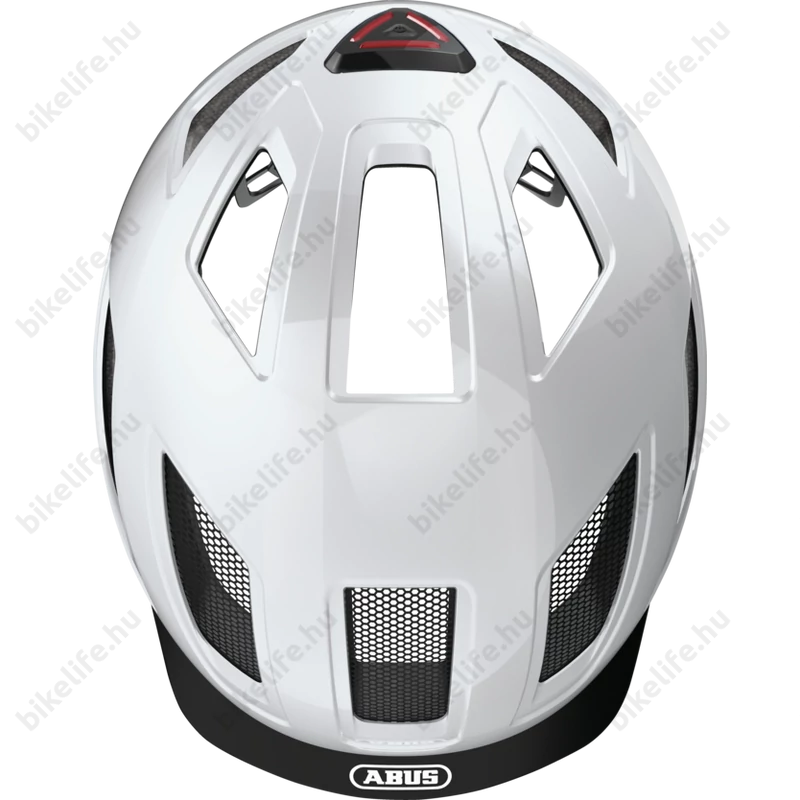 Abus Hyban 2.0 kerékpáros bukósisak beépített villogóval fehér L-es (58-61cm)