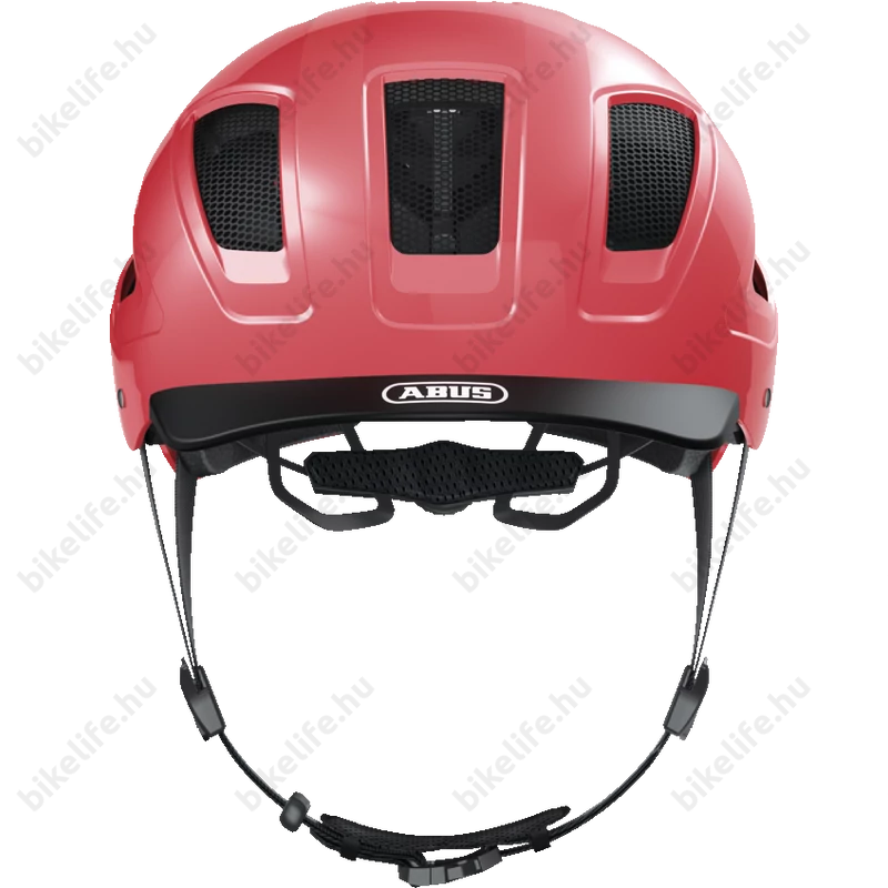 Abus Hyban 2.0 kerékpáros bukósisak beépített villogóval living coral M-es (52-58cm)