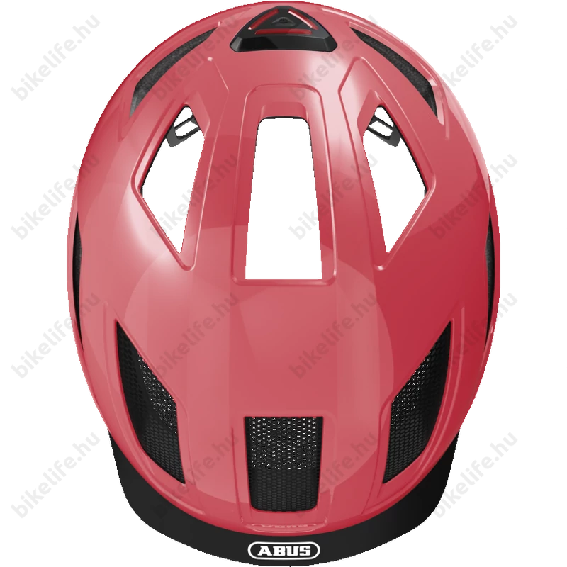 Abus Hyban 2.0 kerékpáros bukósisak beépített villogóval living coral M-es (52-58cm)