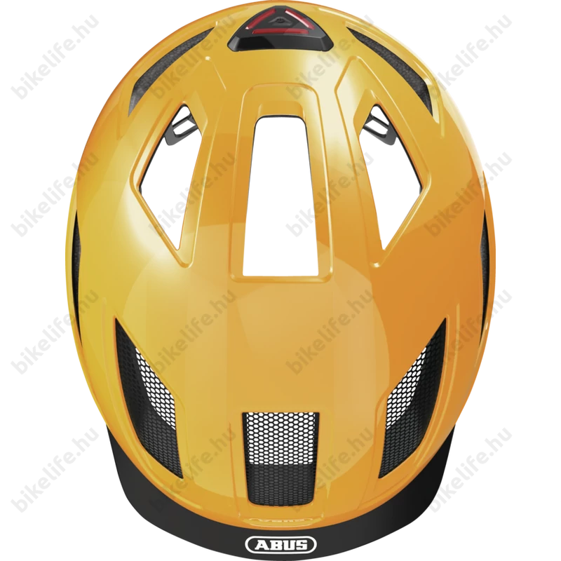 Abus Hyban 2.0 kerékpáros bukósisak beépített villogóval sárga M-es (52-58cm)