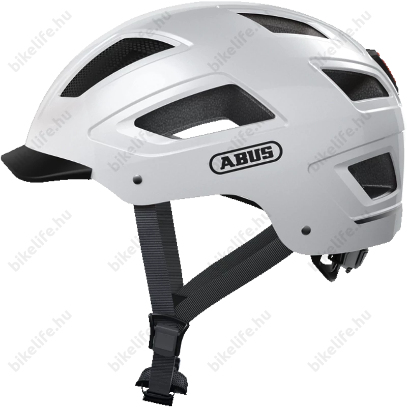 Abus Hyban 2.0 kerékpáros bukósisak beépített villogóval fehér M-es (52-58cm)