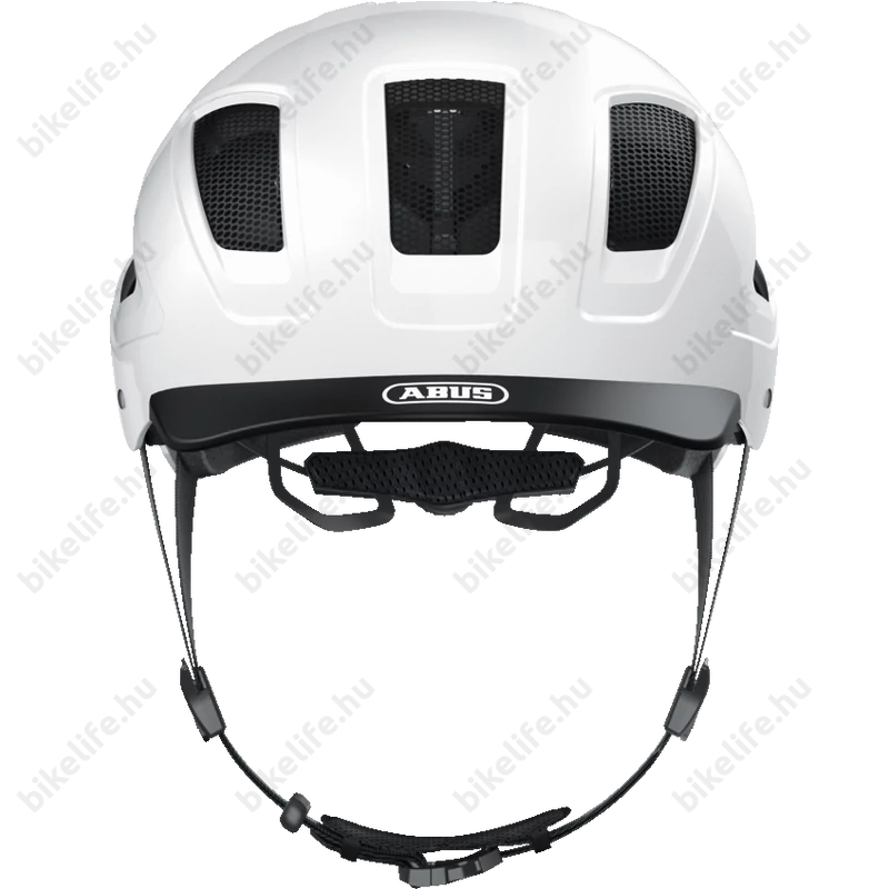 Abus Hyban 2.0 kerékpáros bukósisak beépített villogóval fehér M-es (52-58cm)