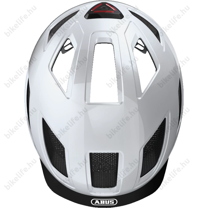 Abus Hyban 2.0 kerékpáros bukósisak beépített villogóval fehér M-es (52-58cm)