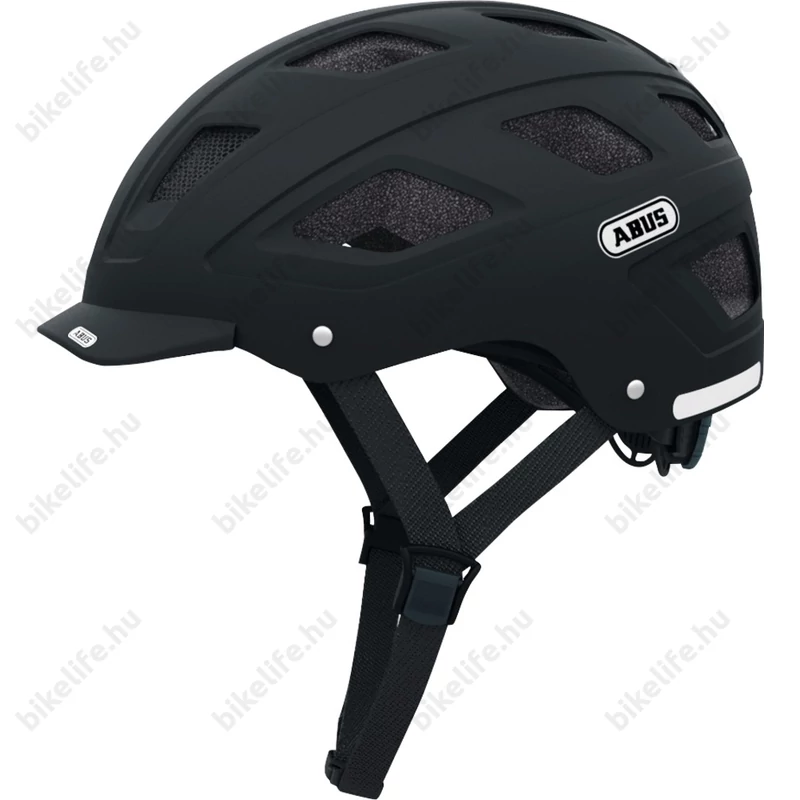 Abus Hyban 2.0 kerékpáros bukósisak beépített villogóval bársony fekete M-es (52-58cm)