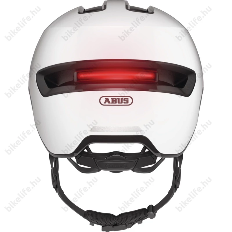 Abus HUD-Y felnőtt városi bukósisak In-Mold, mágneses hátsó lámpa, fényes fehér S (51-55cm)