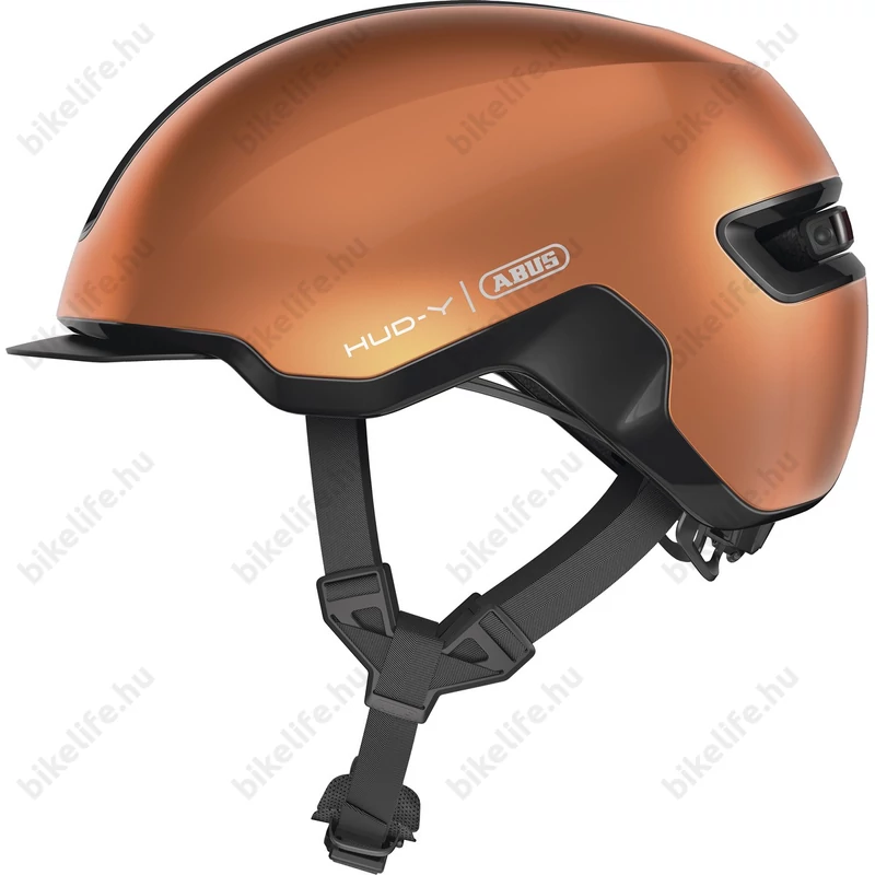 Abus HUD-Y felnőtt városi bukósisak In-Mold, mágneses hátsó lámpa, goldfish orange M-es (54-58cm)
