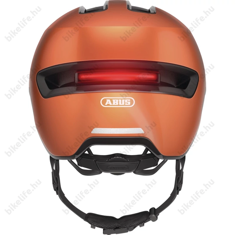 Abus HUD-Y felnőtt városi bukósisak In-Mold, mágneses hátsó lámpa, goldfish orange M-es (54-58cm)