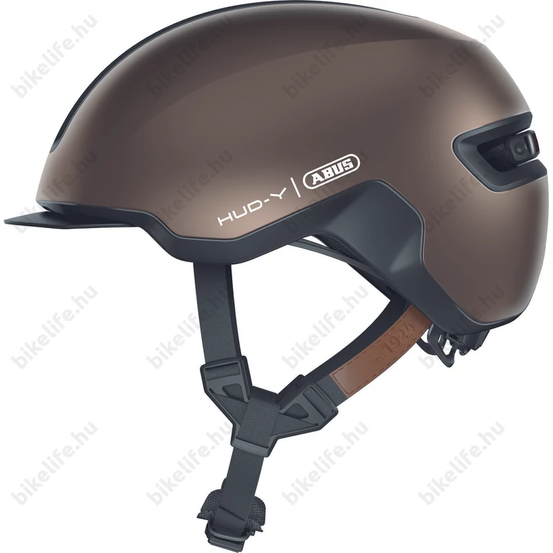 Abus HUD-Y felnőtt városi bukósisak In-Mold, mágneses hátsó lámpa, metallic copper L (57-61cm)