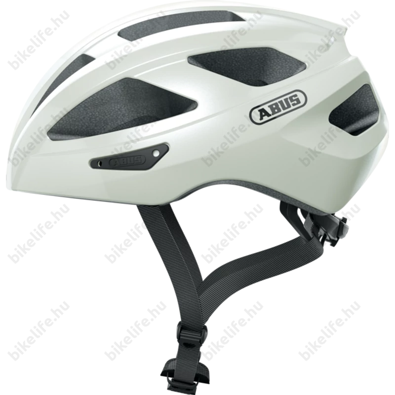 Abus Macator kerékpáros szabadidő bukósisak pearl white S-es, (51-55cm fejkerület)
