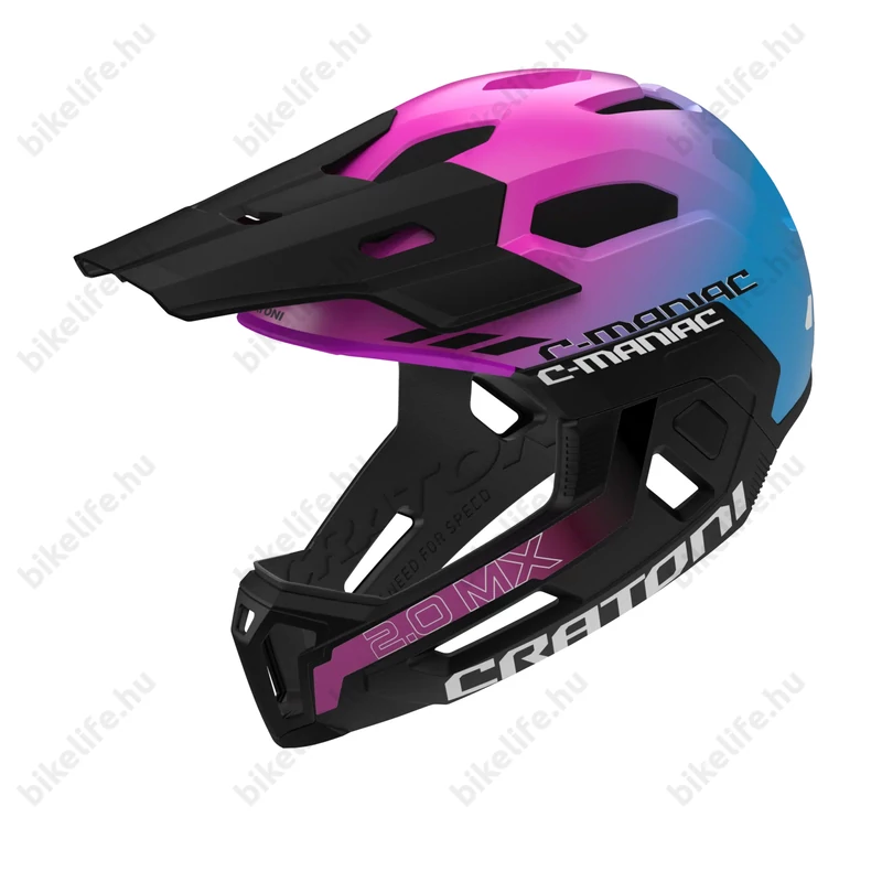 Cratoni C-Maniac 2.0 MX fullface 2 az 1-ben felnőtt sportsisak pink blue matt S-M méret 52-56 cm fejkerületre.