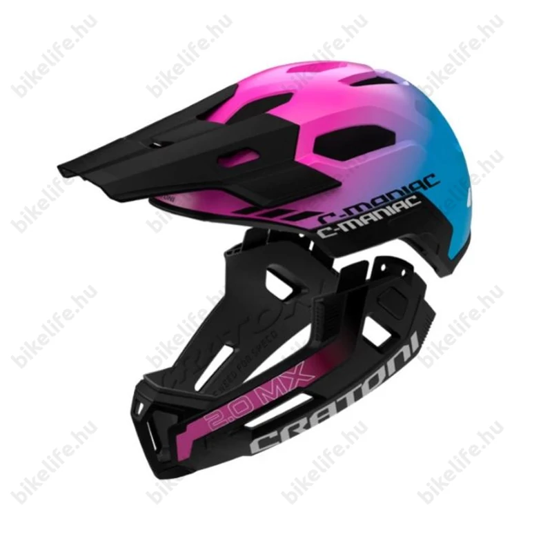 Cratoni C-Maniac 2.0 MX fullface 2 az 1-ben felnőtt sportsisak pink blue matt S-M méret 52-56 cm fejkerületre.