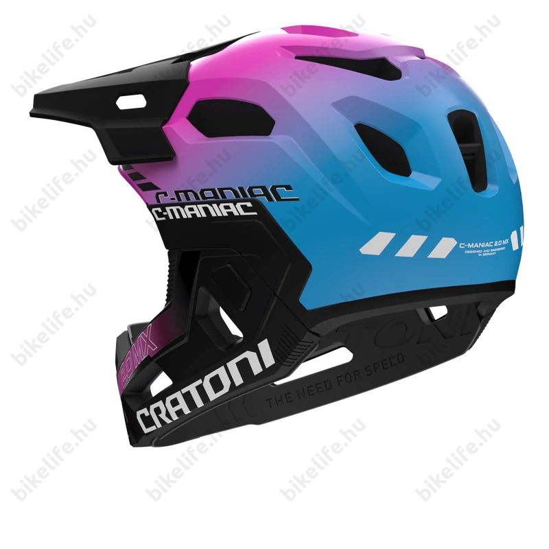 Cratoni C-Maniac 2.0 MX fullface 2 az 1-ben felnőtt sportsisak pink blue matt M-L méret 54-58 cm fejkerületre.