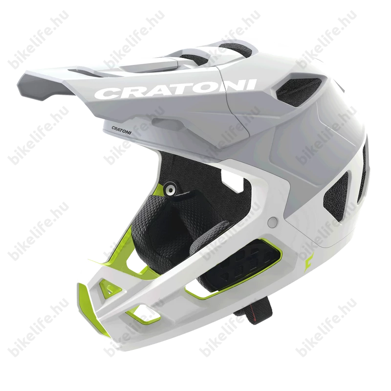 Cratoni Interceptor 2.0 fullface fix állvédős felnőtt sportsisak matt white M-L méret 54-58 cm fejkerületre.