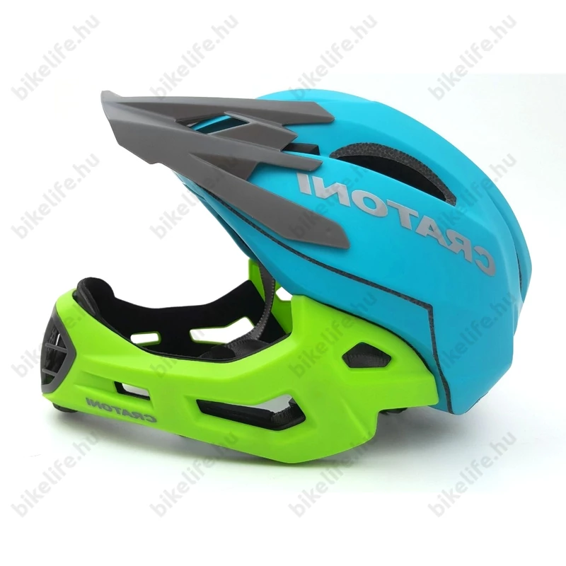 Cratoni C-Maniac fullface felnőtt bukósisak matt-ocean/lime M-L, 54-58cm