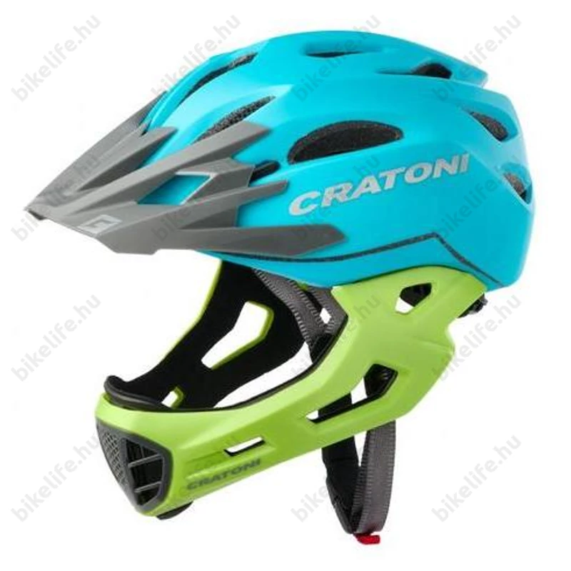 Cratoni C-Maniac fullface felnőtt bukósisak matt-ocean/lime S-M, 52-56cm