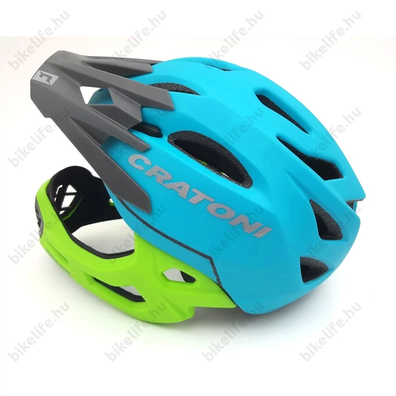 Cratoni C-Maniac fullface felnőtt bukósisak matt-ocean/lime S-M, 52-56cm