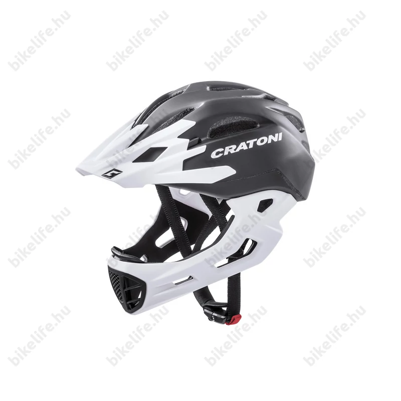 Cratoni C-Maniac fullface felnőtt bukósisak matt-fekete/fehér S-M, 52-56cm