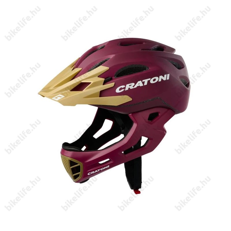 Cratoni C-Maniac fullface felnőtt bukósisak matt plum/gold M-L, 54-58cm