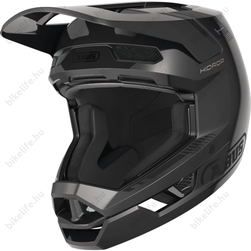 ABUS HiDrop fullface kerékpáros bukósisak shiny black M-es, 57-58cm fejkerületre